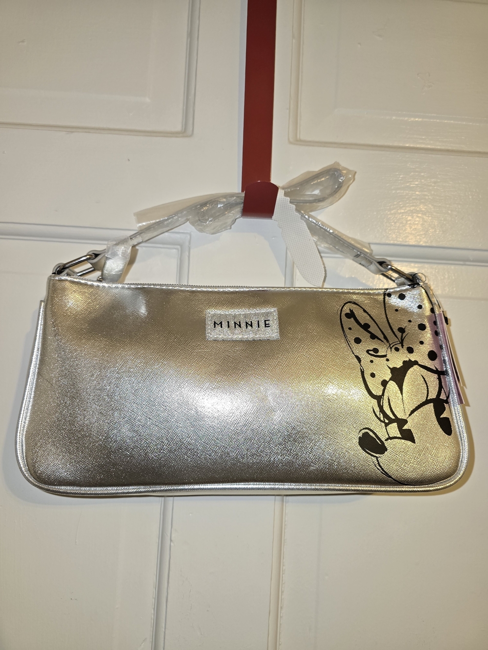 Danielle Nicole Silver Minnie Bow Clutch Disney